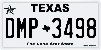 TX license plate DMP3498