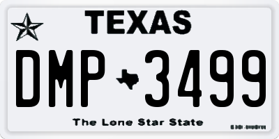 TX license plate DMP3499