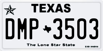 TX license plate DMP3503