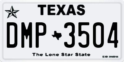 TX license plate DMP3504