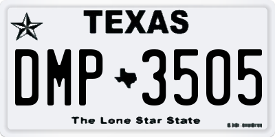 TX license plate DMP3505