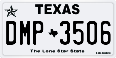 TX license plate DMP3506