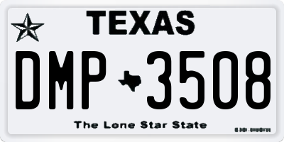 TX license plate DMP3508