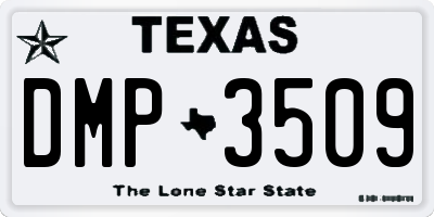 TX license plate DMP3509