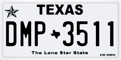 TX license plate DMP3511