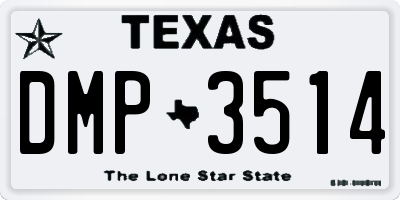 TX license plate DMP3514