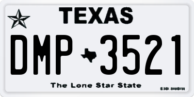TX license plate DMP3521