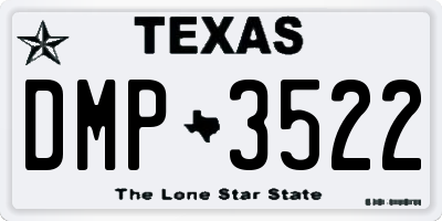 TX license plate DMP3522