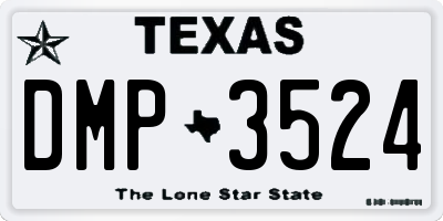TX license plate DMP3524