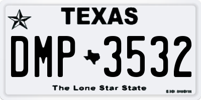 TX license plate DMP3532