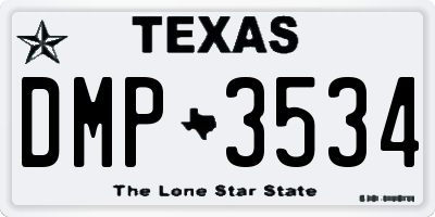 TX license plate DMP3534