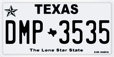 TX license plate DMP3535