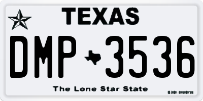 TX license plate DMP3536