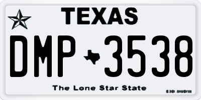 TX license plate DMP3538