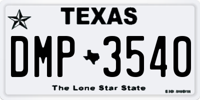 TX license plate DMP3540