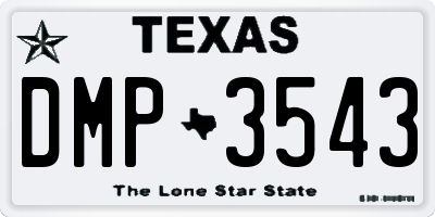TX license plate DMP3543