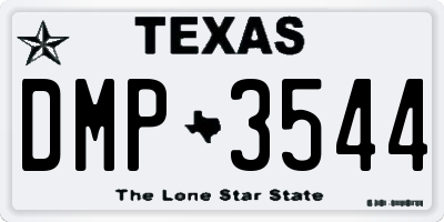 TX license plate DMP3544