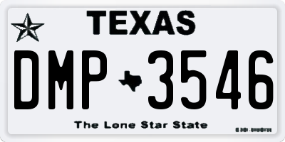 TX license plate DMP3546