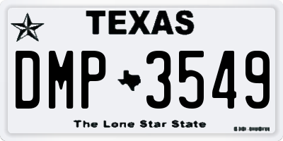 TX license plate DMP3549