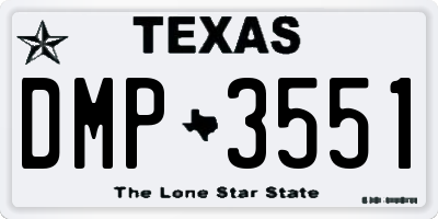 TX license plate DMP3551