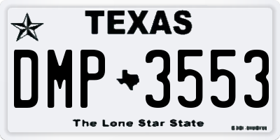 TX license plate DMP3553