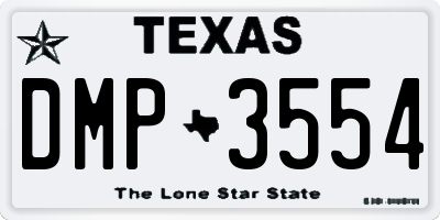 TX license plate DMP3554