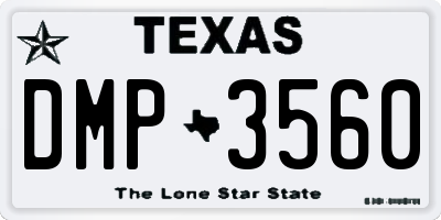 TX license plate DMP3560