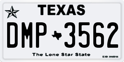 TX license plate DMP3562