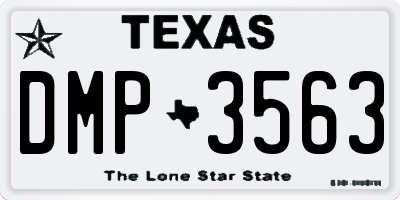 TX license plate DMP3563