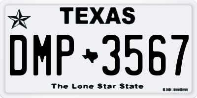 TX license plate DMP3567