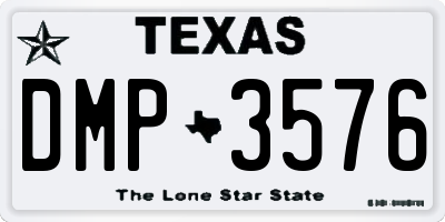 TX license plate DMP3576