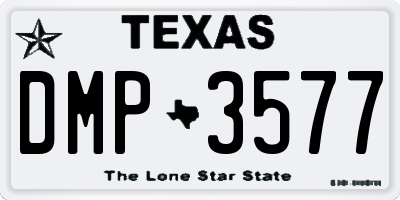 TX license plate DMP3577