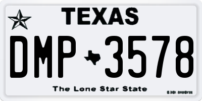 TX license plate DMP3578