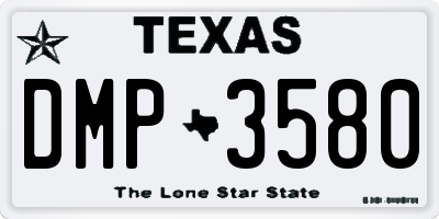 TX license plate DMP3580