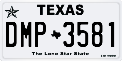 TX license plate DMP3581