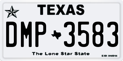 TX license plate DMP3583