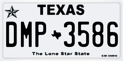 TX license plate DMP3586