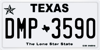 TX license plate DMP3590