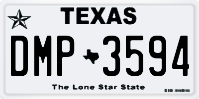 TX license plate DMP3594