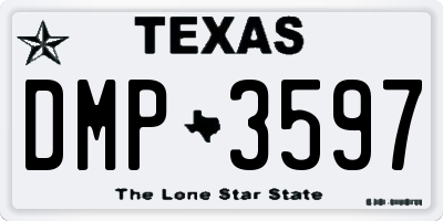 TX license plate DMP3597