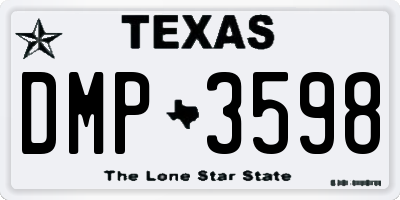 TX license plate DMP3598
