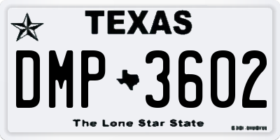 TX license plate DMP3602