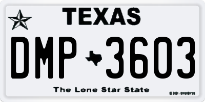 TX license plate DMP3603