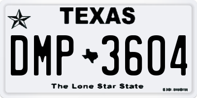 TX license plate DMP3604