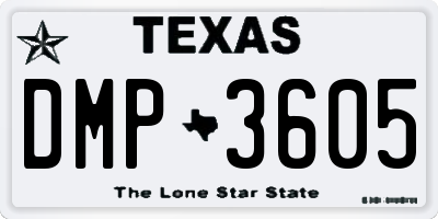 TX license plate DMP3605