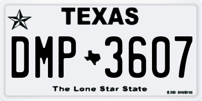 TX license plate DMP3607