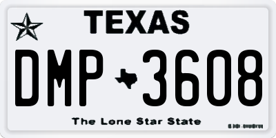 TX license plate DMP3608