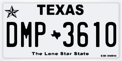 TX license plate DMP3610