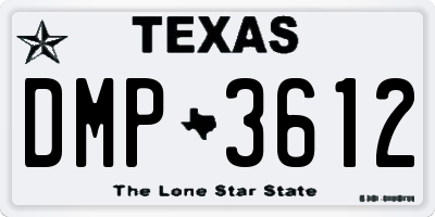 TX license plate DMP3612