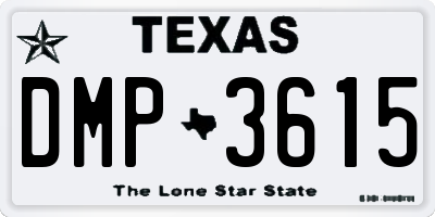 TX license plate DMP3615
